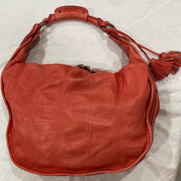 MARC JACOBS RED VINTAGE LEATHER SHOULDER BAG 👛 MADE IN ITALY 16” by 12” by 3” - Picture 13 of 16